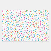 Kleurrijk regenboog sprenkels patroon inpakpapier vel (Voorkant 3)