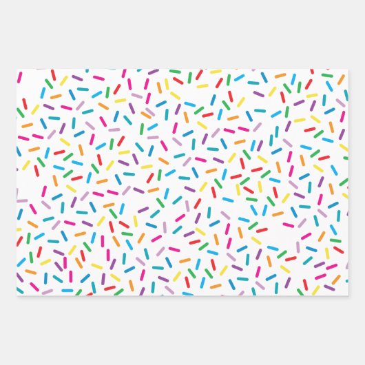 Kleurrijk regenboog sprenkels patroon inpakpapier vel (Voorkant 3)