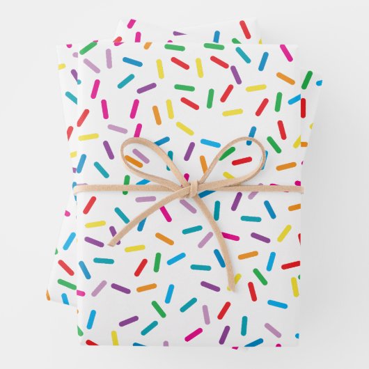 Kleurrijk regenboog sprenkels patroon inpakpapier vel (In situ)