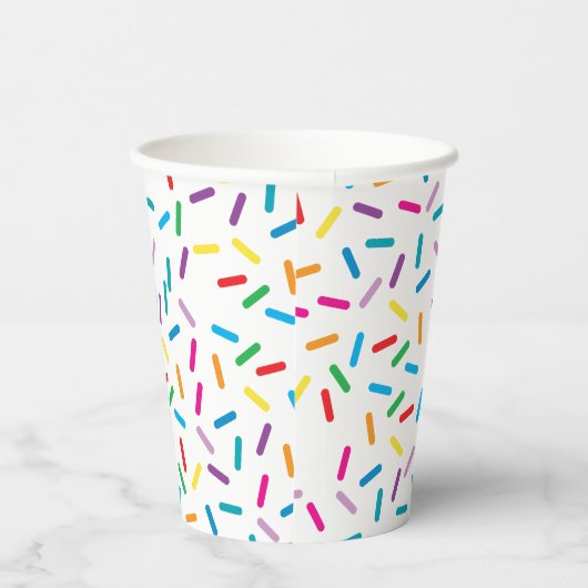 Kleurrijk regenboog sprenkels patroon papieren bekers (Rechts)
