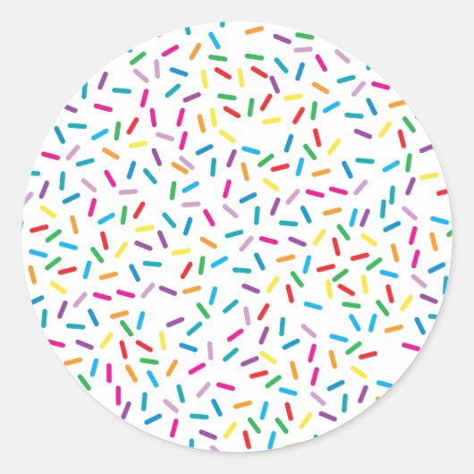 Kleurrijk regenboog sprenkels patroon ronde sticker (Voorkant)