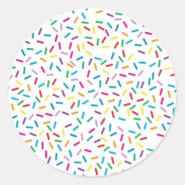 Kleurrijk regenboog sprenkels patroon ronde sticker