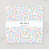 Kleurrijk regenboog sprenkels patroon vierkante visitekaartje (Voorkant)