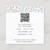 Kleurrijk regenboog sprenkels patroon vierkante visitekaartje (Achterkant)