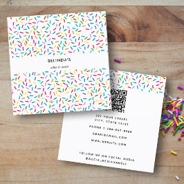 Kleurrijk regenboog sprenkels patroon vierkante visitekaartje