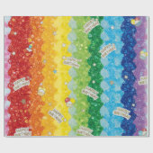 Kleurrijk regenboog verjaardagstaart inpakpapier (Vlak)