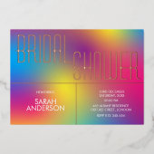 Kleurrijk regenboog Vrijgezellenfeest Folie Uitnodiging (Voorkant)