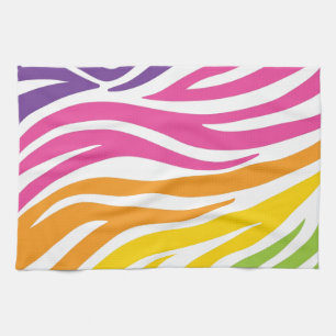 Kleurrijk Regenboog Zebra Print Patroon Cadeaus Theedoek