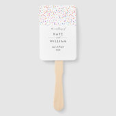 Kleurrijk Regenboogconfetti Huwelijksprogramma Handwaaier (Voorkant)