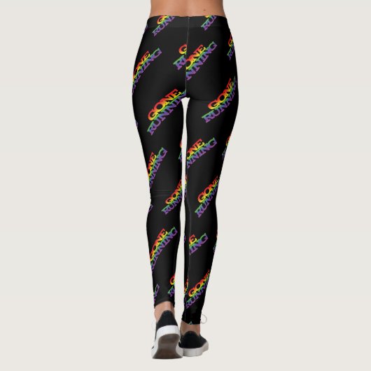 Kleurrijk regenboogeffect toon Tekstpatroon uitvoe Leggings (Achterkant)