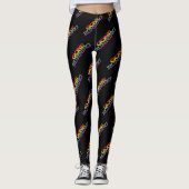 Kleurrijk regenboogeffect toon Tekstpatroon uitvoe Leggings (Voorkant)