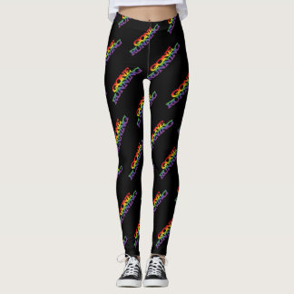 Kleurrijk regenboogeffect toon Tekstpatroon uitvoe Leggings