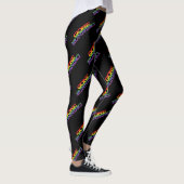 Kleurrijk regenboogeffect toon Tekstpatroon uitvoe Leggings (Rechts)