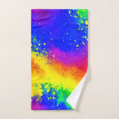 Kleurrijk regenbooggeplatterd schilderpatroon bad handdoek (Handdoek)