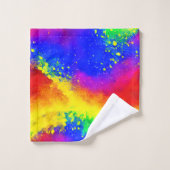 Kleurrijk regenbooggeplatterd schilderpatroon bad handdoek (Wasdoekje)