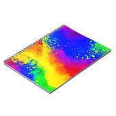 Kleurrijk regenbooggeplatterd schilderpatroon notitieboek (Linkerzijde)