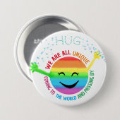 Kleurrijk regenbooggezicht met knuffel LGBT Ronde Button 7,6 Cm (Voorkant /achterkant)