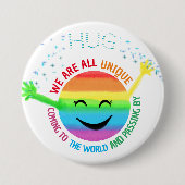 Kleurrijk regenbooggezicht met knuffel LGBT Ronde Button 7,6 Cm (Voorkant)