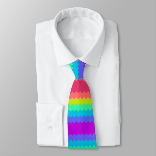 Kleurrijk regenbooggolfpatroon achtergrond stropdas (Gebonden)