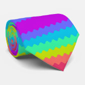 Kleurrijk regenbooggolfpatroon achtergrond stropdas (Opgerold)