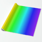 Kleurrijk regenbooggradiënt gestreept patroon cadeaupapier (Uitgerold)