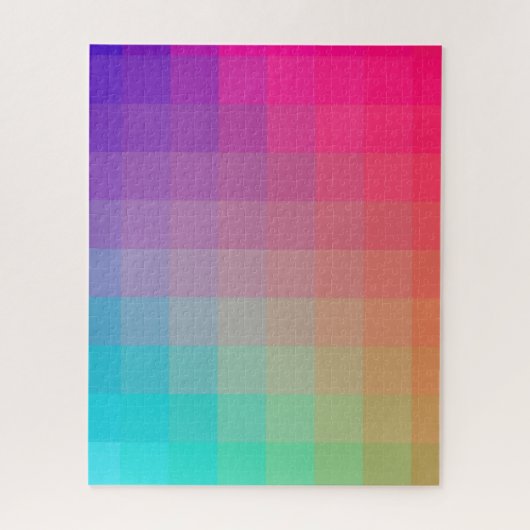 Kleurrijk regenboogkleuren Pixels Verloopontwerp Legpuzzel (Verticaal)