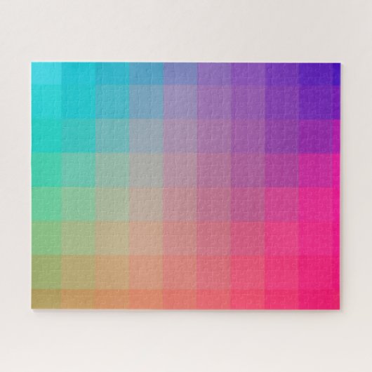 Kleurrijk regenboogkleuren Pixels Verloopontwerp Legpuzzel (Horizontaal)