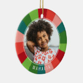 Kleurrijk regenboogkleurenwiel Kinder kerstfoto's Keramisch Ornament (Rechts)