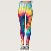Kleurrijk regenboogkleurig kleurstofkostuum leggings (Voorkant)