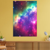 Kleurrijk regenboogkosmisch verbrand schilderdoek canvas afdruk (Insitu (Woonkamer))