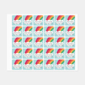 Kleurrijk regenbooglabel kinder waterdicht labels (Vel)