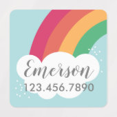 Kleurrijk regenbooglabel kinder waterdicht labels (Design 2)