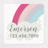 Kleurrijk regenbooglabel kinder waterdicht labels (Design 2)