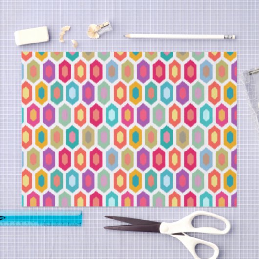 Kleurrijk regenboogmodern Ikat-patroon Tissuepapier (Craft)