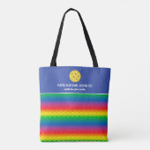 Kleurrijk regenboogpatroon Aangepaste Pickleball P Tote Bag (Achterkant)