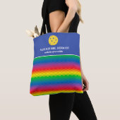 Kleurrijk regenboogpatroon Aangepaste Pickleball P Tote Bag (Dichtbij)