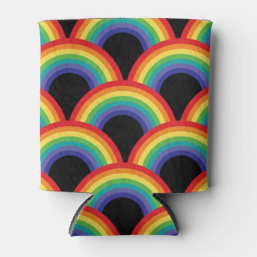 Kleurrijk regenboogpatroon blikjeskoeler (Voorkant)