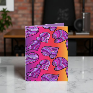 Kleurrijk regenboogpatroon feestdagen kaart