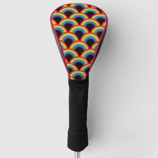 Kleurrijk regenboogpatroon golfheadcover (Voorkant)