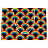 Kleurrijk regenboogpatroon groot cadeauzakje (Achterkant)