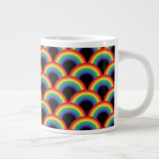 Kleurrijk regenboogpatroon grote koffiekop (Rechts)