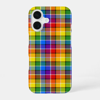 Kleurrijk regenboogpatroon iPhone 16 hoesje