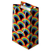 Kleurrijk regenboogpatroon klein cadeauzakje (Achterkant Gekanteld)