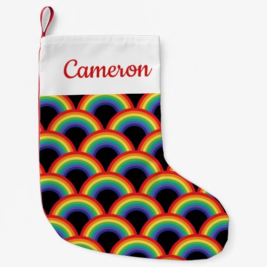 Kleurrijk regenboogpatroon kleine kerstsok (Voorkant)