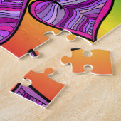 Kleurrijk regenboogpatroon legpuzzel (Zijkant)