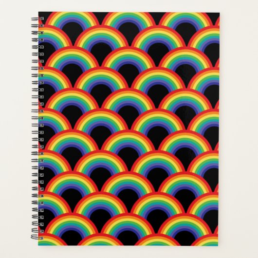 Kleurrijk regenboogpatroon planner (Voorkant)