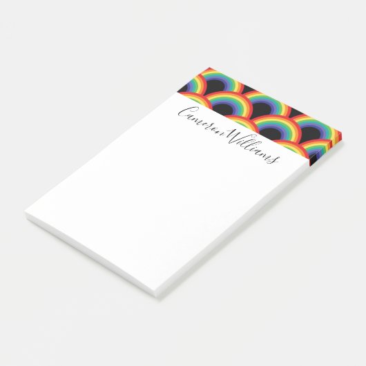 Kleurrijk regenboogpatroon post-it® notes (Schuin)