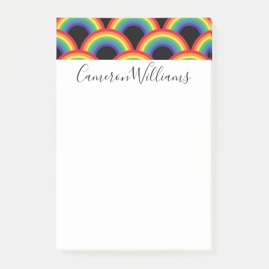 Kleurrijk regenboogpatroon post-it® notes (Voorkant)