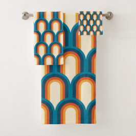 Kleurrijk regenboogpatroon Retro Arch Bad Handdoek