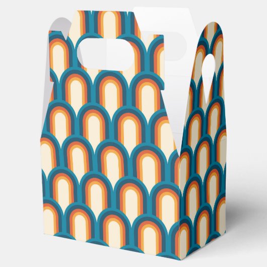 Kleurrijk regenboogpatroon Retro Arch Bedankdoosjes (Geopend)